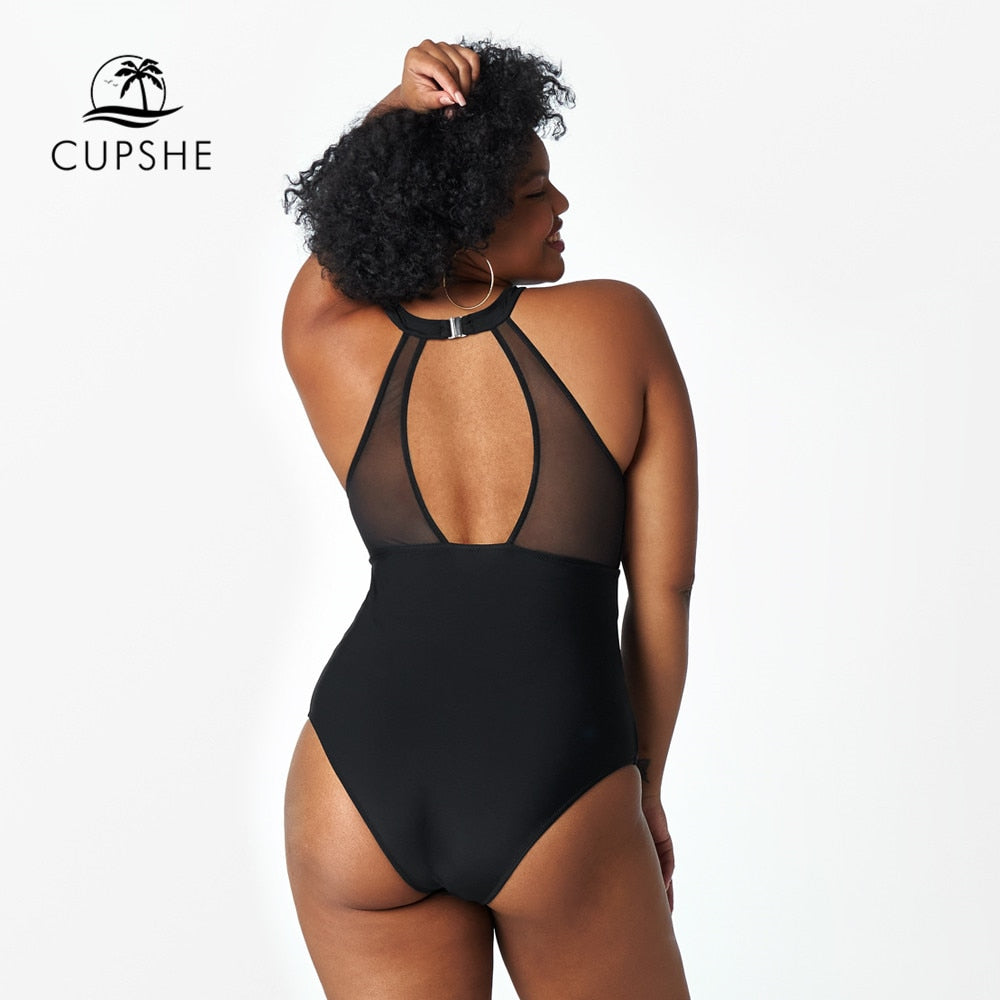 CUPSHE Women Swimsuit One Piece Plus Size Bathing Suit Deep V Neck